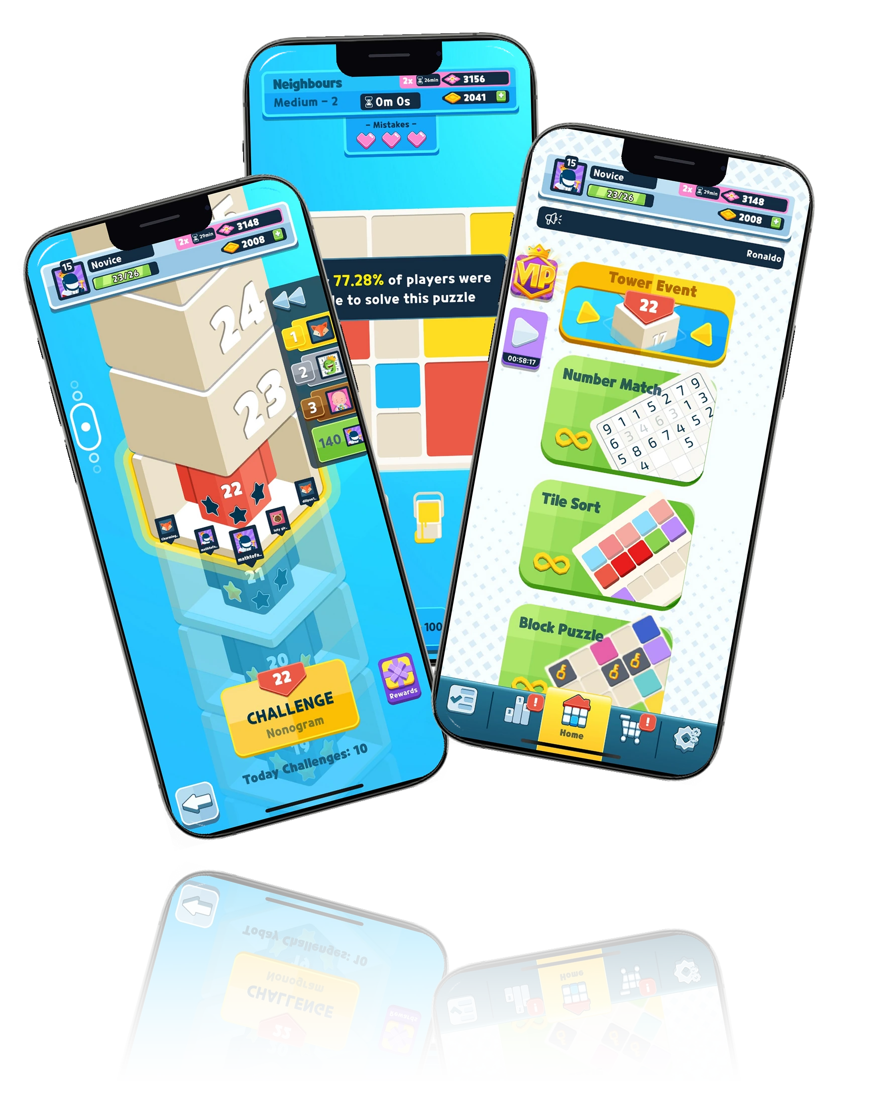 1001 Brain Puzzles screenshots on phones