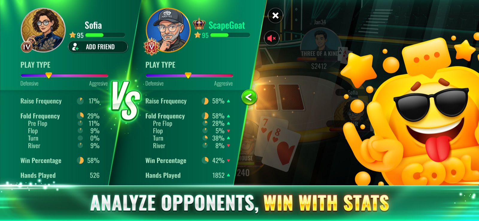 Short Deck: Analyze opponents, win with stats